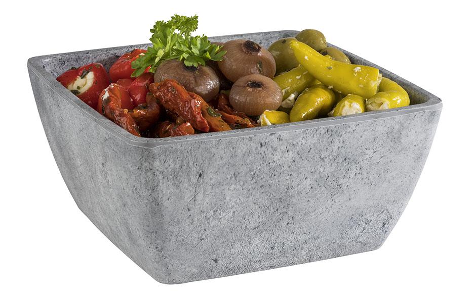 Schale "Element" Melamin Betonoptik 25x25cm