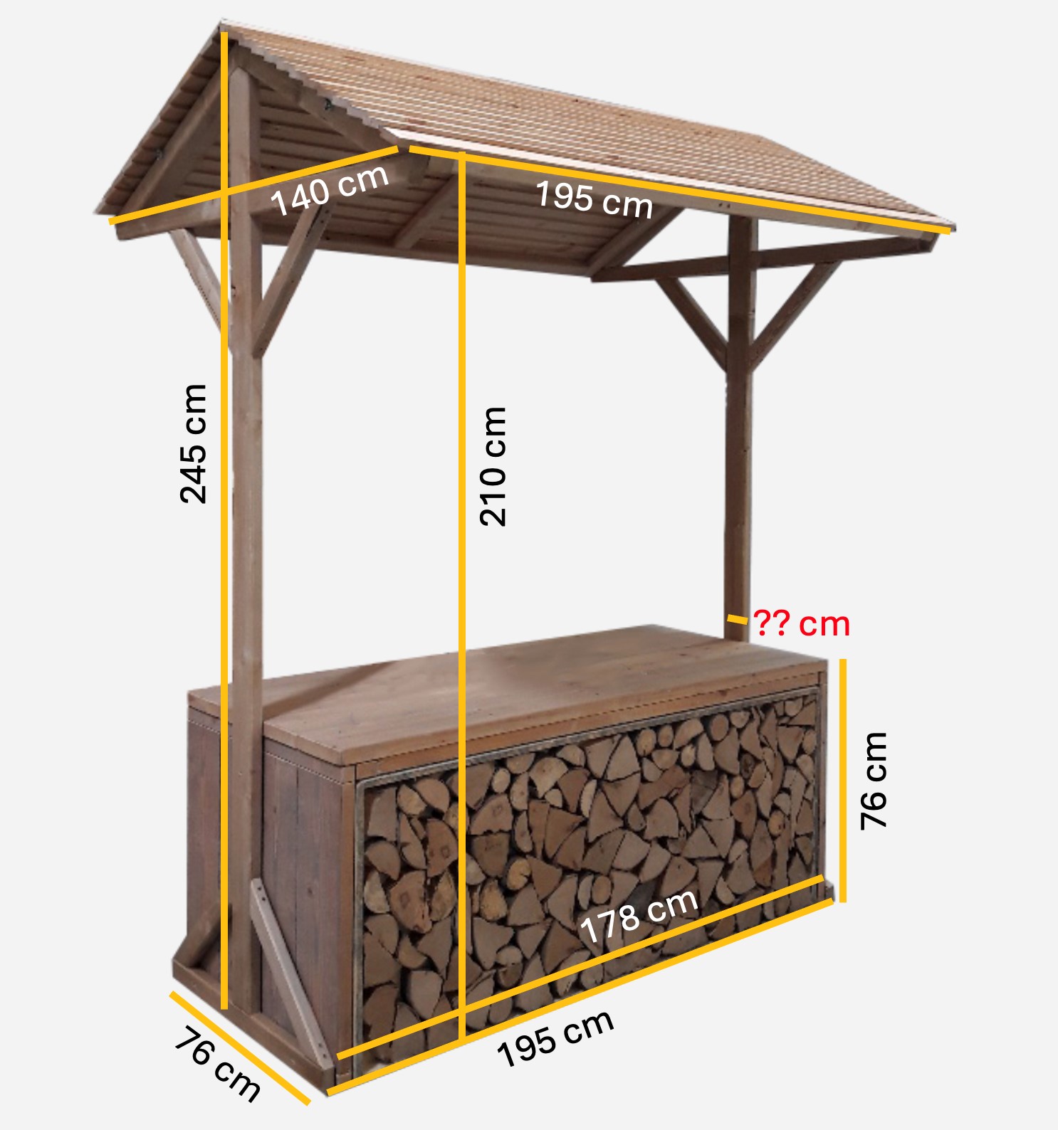 Marktstand Toskana 195x150x250 (BxTxH)