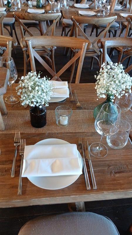 Holzstuhl Crossback braun